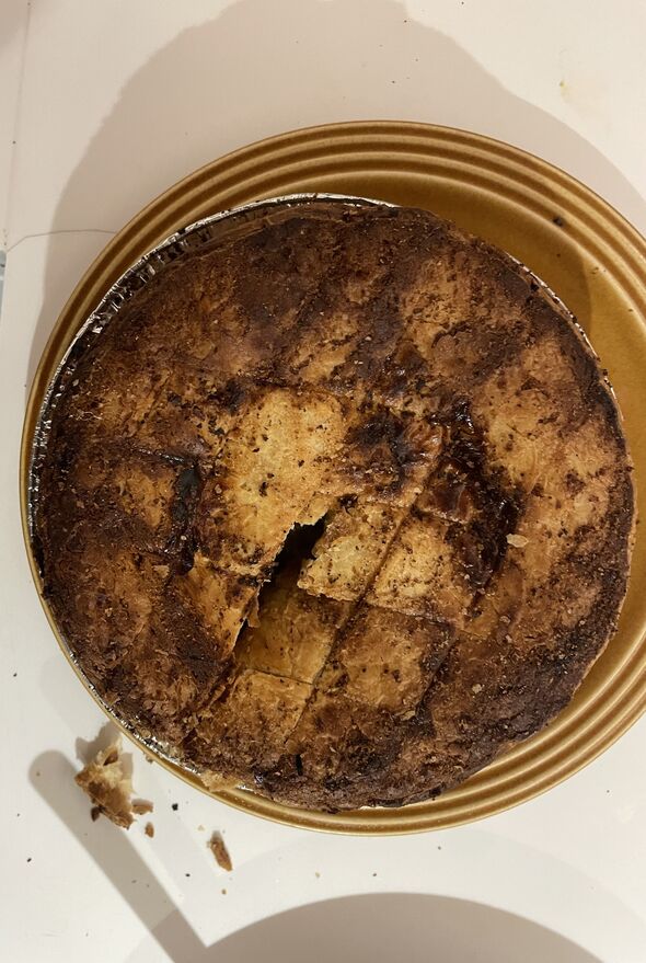The M&S pie - burnt