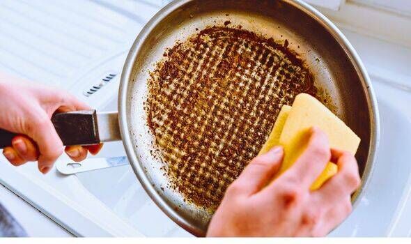 Picture of a burned frying pan