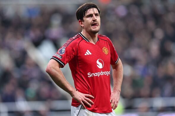 NEWCASTLE UPON TYNE, ENGLAND - MARCH 4: Harry Maguire of Manchester United reacts during the Premier League match between Newc
