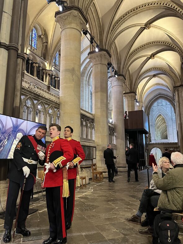 The North transept's 'big telly' that enabled me to watch the service while being in the service