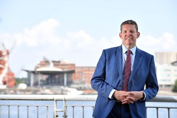 Rhun Ap Iorwerth in front of the Senedd