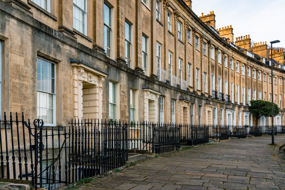 The crescent in bath, england, showing traditional architecture