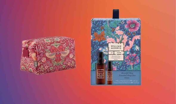 William Morris makeup bag and sleep duo