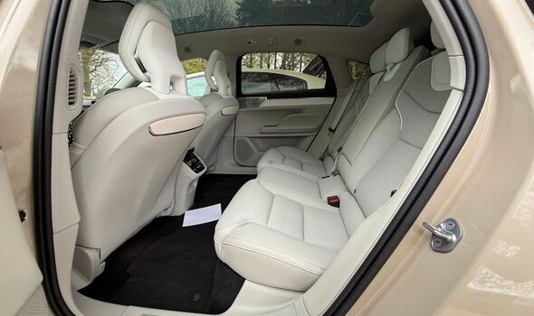 The rear seats of the Volvo