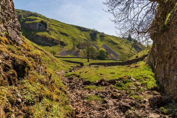 Yorkshire Dales landscape in the Lower Wharfedale near Skyreholme, North Yorkshire, England, UK