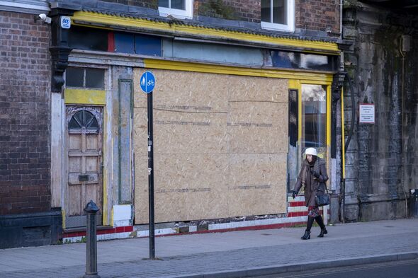 Boraded up Closed Down shop In Shrewsbury