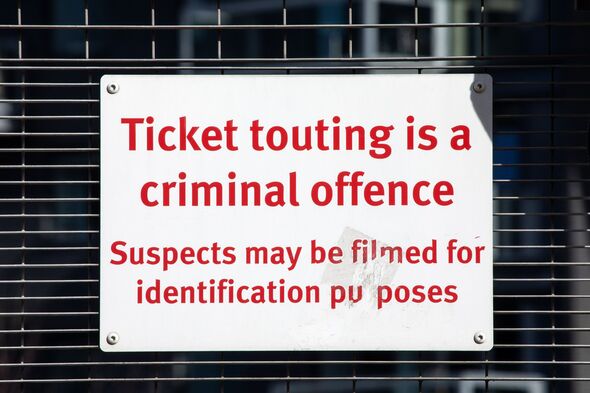 Ticket Touting Sign at a Football Stadium in the UK
