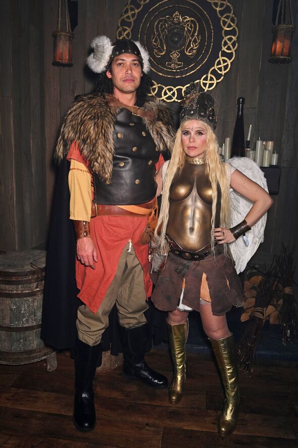 LONDON, ENGLAND - OCTOBER 31: Stevie Thomas and Paloma Faith attend Annabel's Valhalla Halloween Party 2025 on October 31, 2025