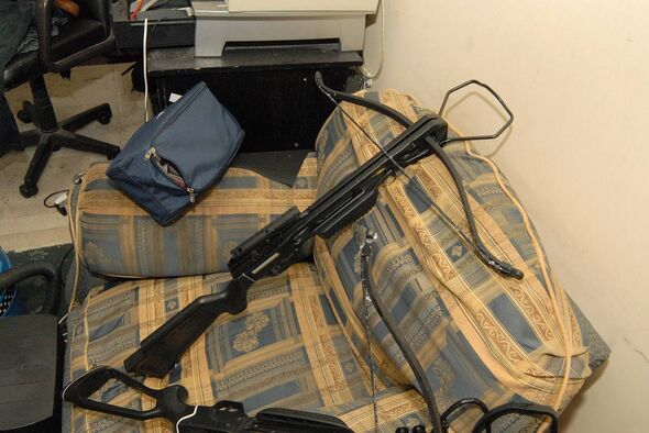 Crossbows of serial killer Stephen Griffiths who calls himself 'The Crossbow Cannibal'