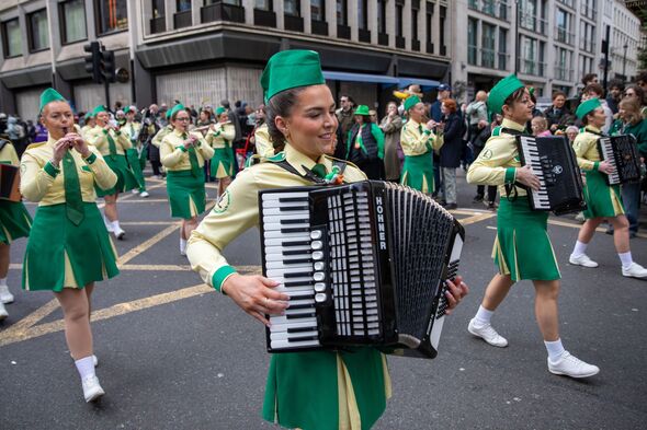 Irish marching band take part in London's parade