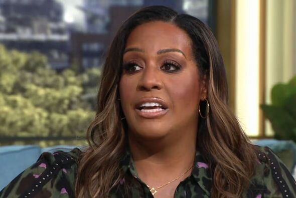 Close up screen grab of Alison Hammond speaking on This Morning