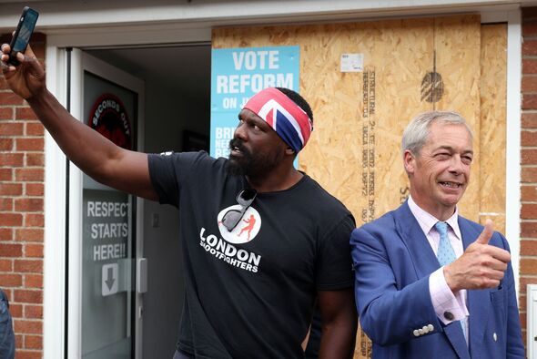 Nigel Farage and Derek Chisora