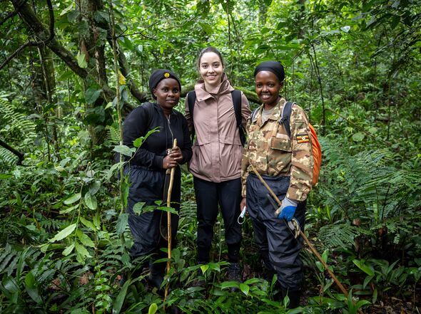 Steph Spyro posing with guides during a trek
