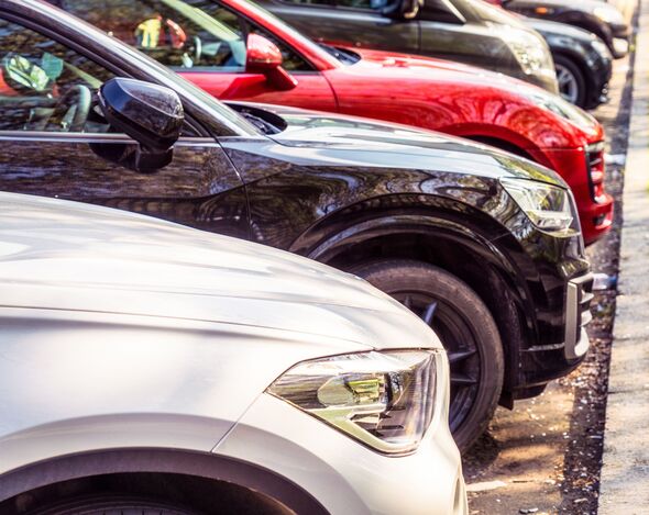 Cars parked in a row