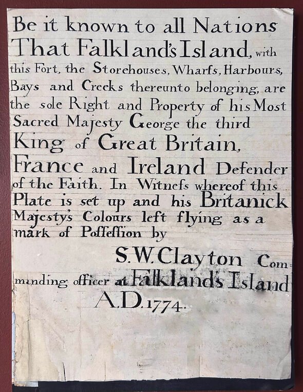 A proclamation written by S.W. Clayton in 1774