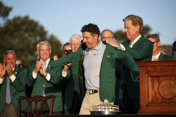 Fred Ridley did the honours for McIlroy at the winner's ceremony