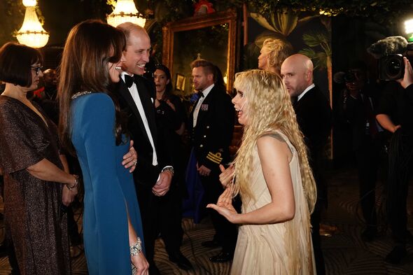 LONDON, ENGLAND - NOVEMBER 30: Catherine, Princess of Wales and Prince William, Prince of Wales meet Paloma Faith during the Roy