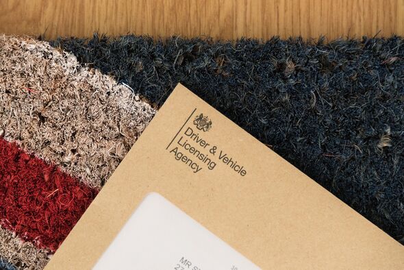 DVLA letter on a door mat - UK