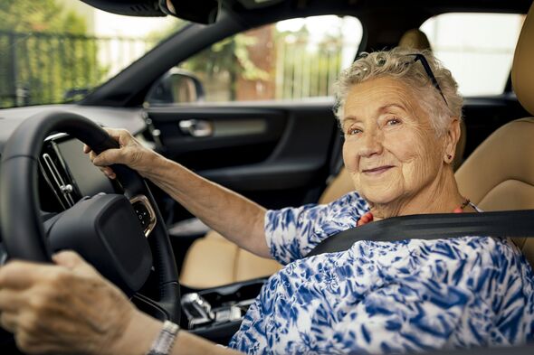 Senior woman in the car