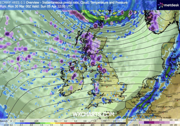 Weather map for April 5, 12:00pm