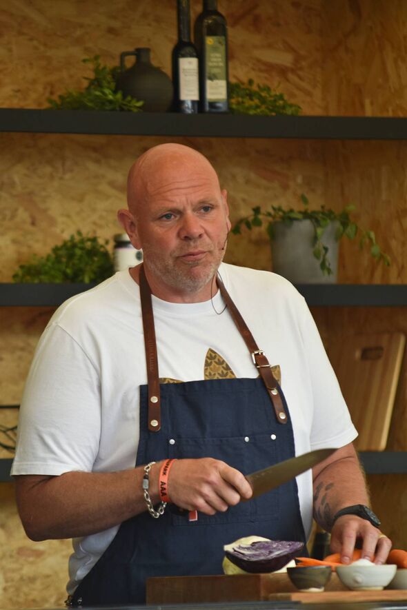 LONDON, ENGLAND - MAY 30: Tom Kerridge speaks during Pub In The Park 2025 at Gunnersbury Park on May 30, 2025 in London, England