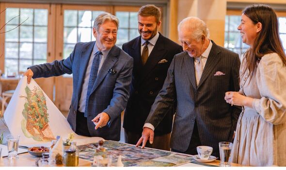 King Charles with David Beckham and Alan Titchmarsh