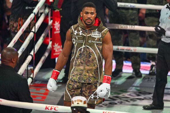 British boxer Anthony Joshua arrives for his non-title heavyweight bout against US boxer and influencer Jake Paul at the Kaseya