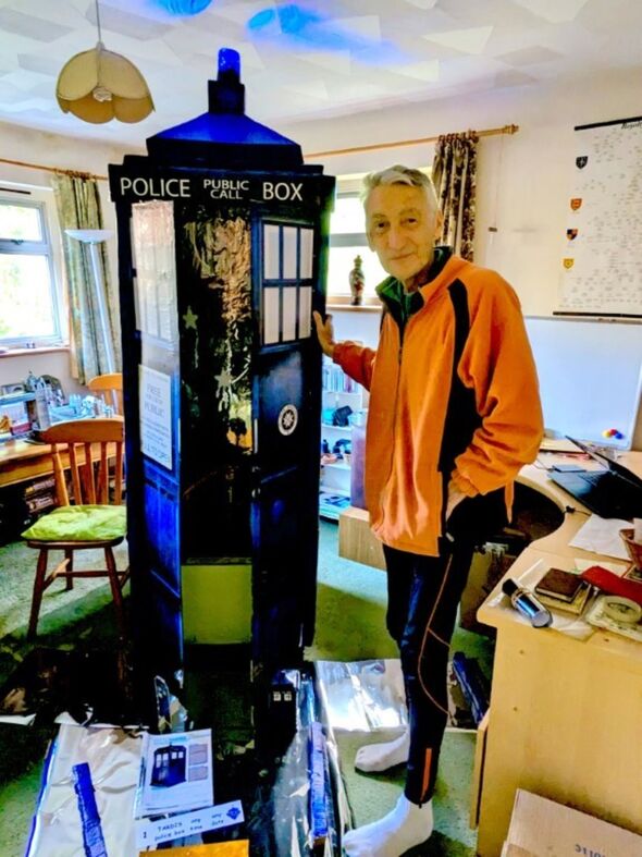 Michael McCabe shows off his Tardis