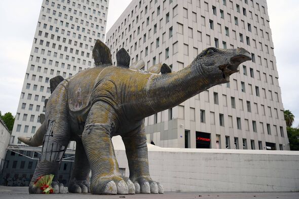 The man died trapped in the dinosaur