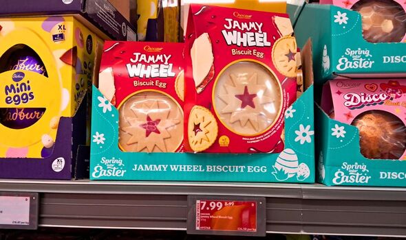 Picture of the Jammy Wheel Easter egg on the aisle with the price tag