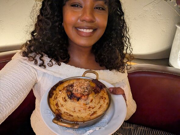 Shania with the cottage pie