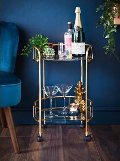B&M's £20 Karina Bailey Round Gold Drinks Trolley