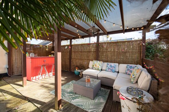 Pergola in the garden.