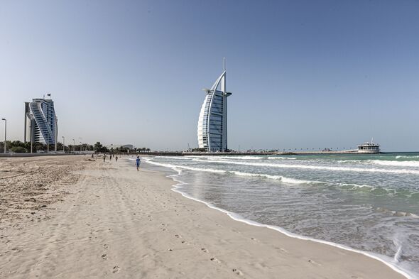 View Of A Beach & Burj Al Arab Hotel