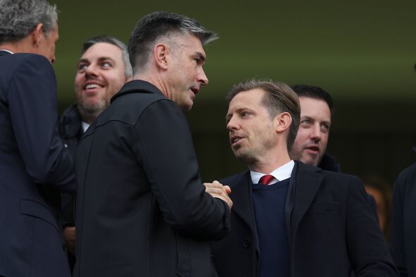 Richard Hughes, sporting director and Michael Edwards, chief executive of football at Liverpool.