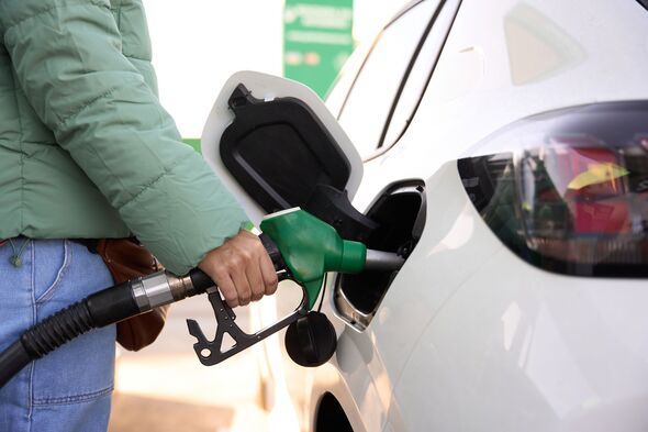 close-up of a woman hand fueling tank of car