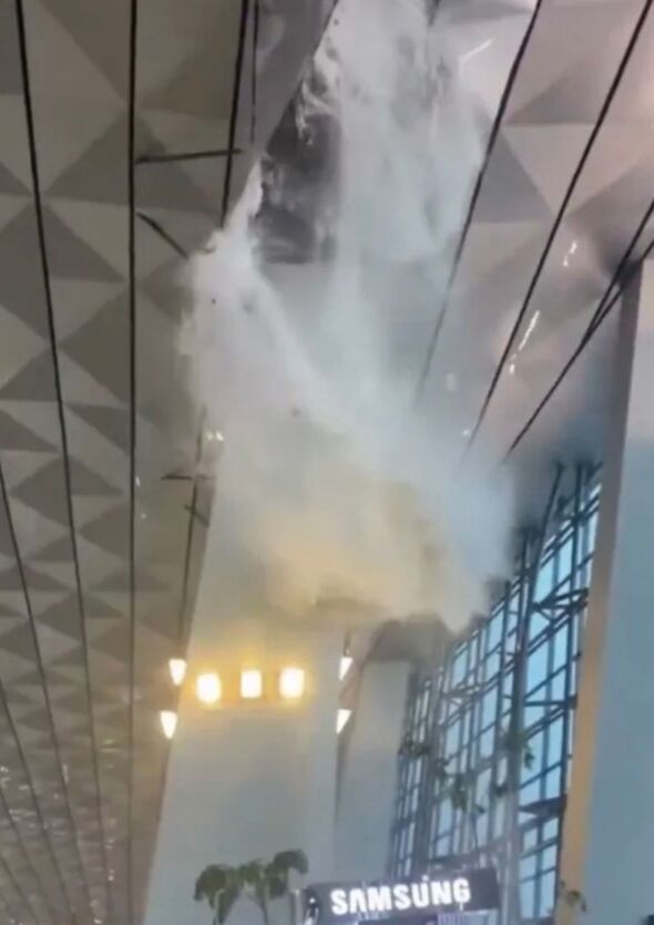 Indonesia Airport roof ripping open