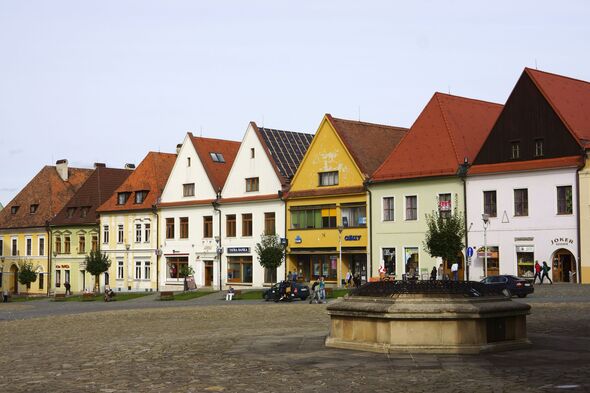 Houses on townsquare Bardejov, Slovakia