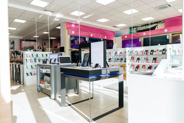 Mobile Phone Section In Tech Retail Store