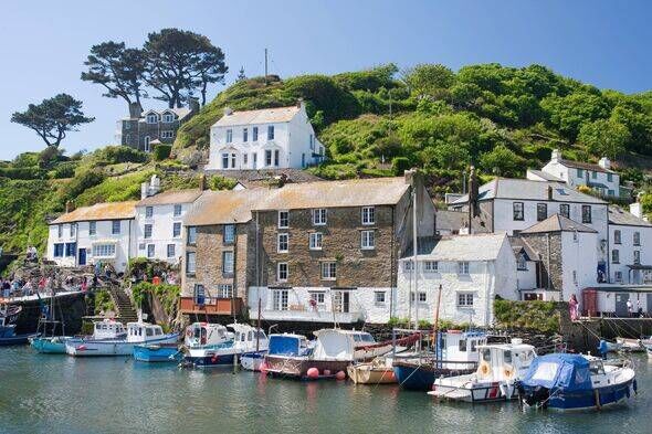 The colourful harbour in Polperro in Cornwall, England, UK