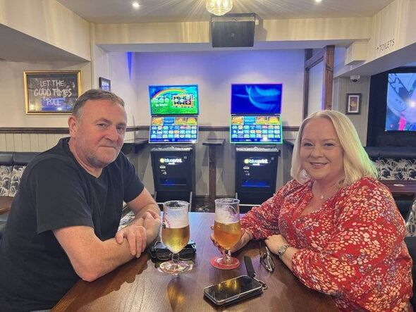 Robert and Amanda Guy enjoying a pint in the Tin Mill