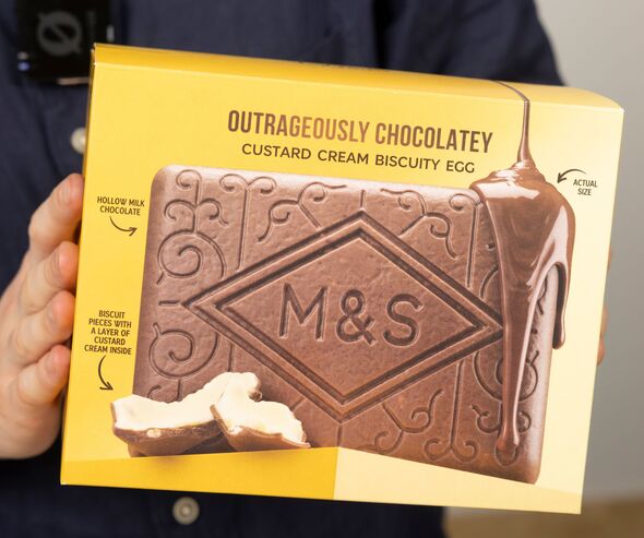 M&S biscuit-shaped egg in a yellow box