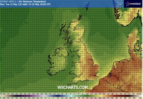 16 regions will reach temperatures warmer than Greece