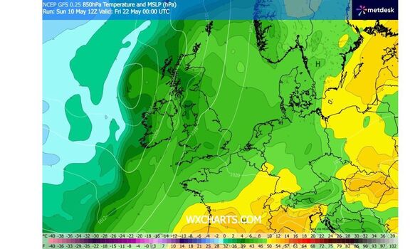 UK hot weather map