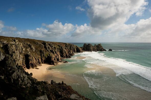 Pedn Vounder beach near Porthcurno out of season