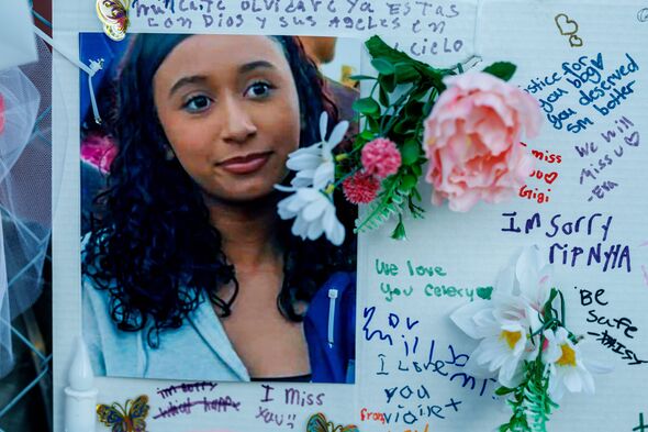 LAKE ELSINORE, CA - SEPTEMBER 25, 2025: Photographs, intimate notes, and flowers are among the items left at a memorial on Thurs