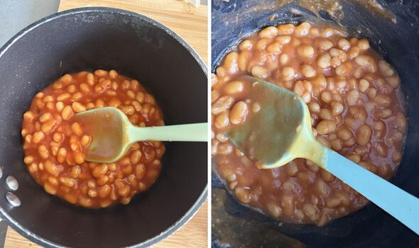 Cooking baked beans on the hob