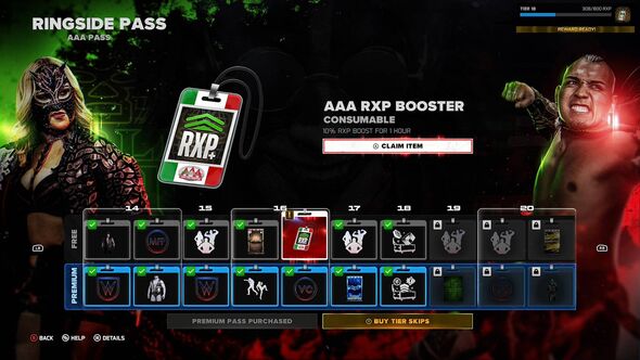 Screenshot of Season 1 of the WWE 2K26 Ringside Pass