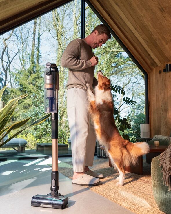 Vacuum near pet and owner