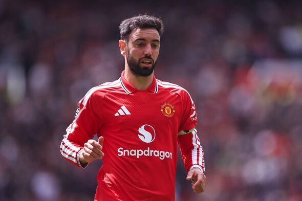Bruno Fernandes of Manchester United in action during the Premier League match between Manchester